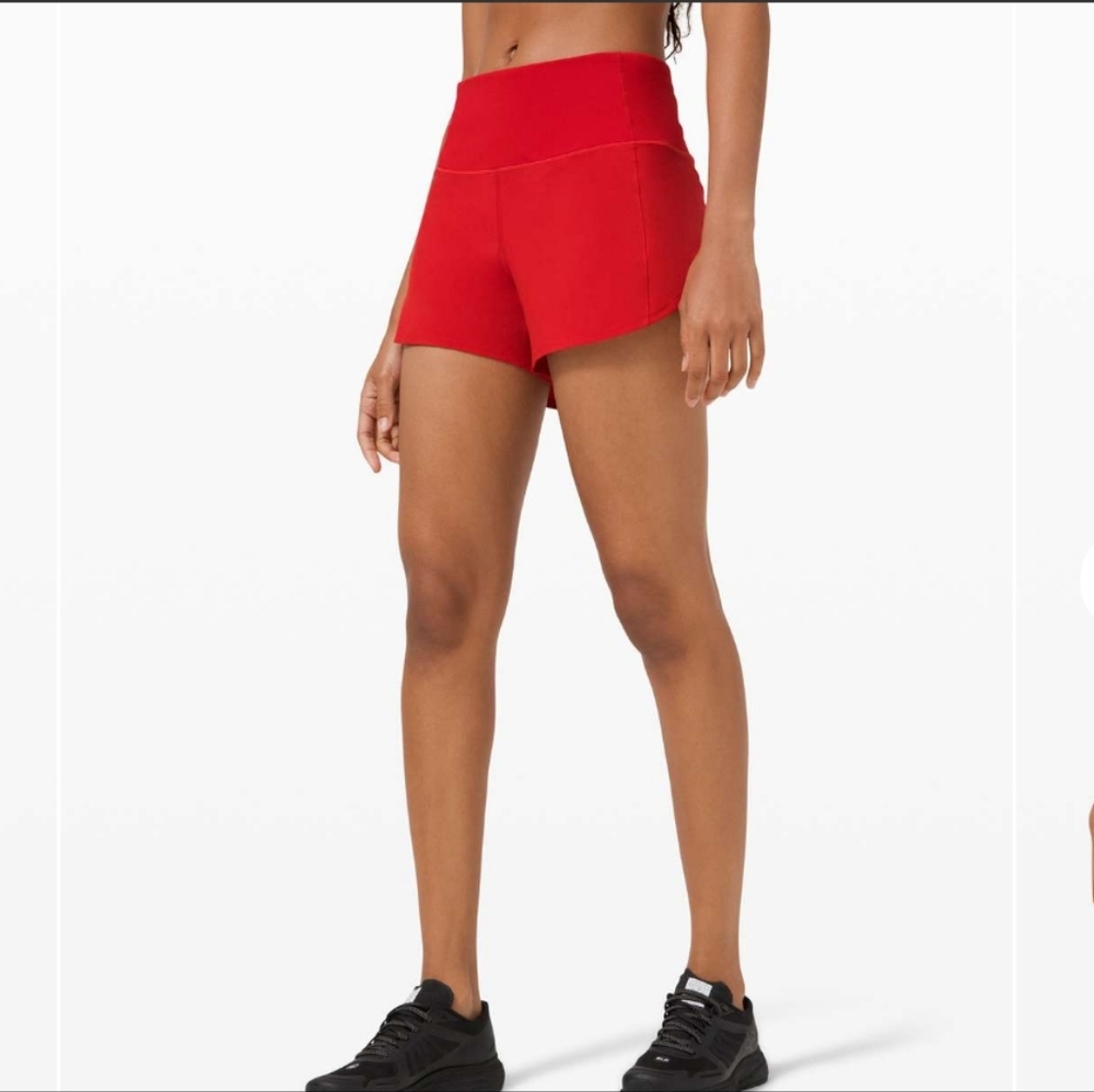 #78 Lululemon Speed Up High-Rise Short 4" *Long Dark Red Size 10